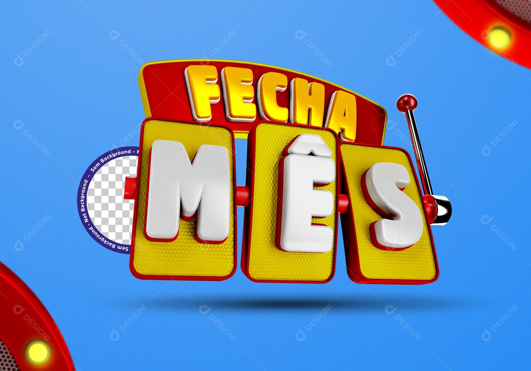 Selo 3D Fecha Mês Para Composição PSD