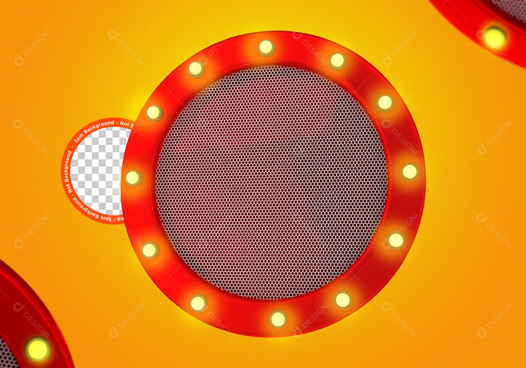 Elemento 3D Circulo Vermelho Luz Para Composição PSD