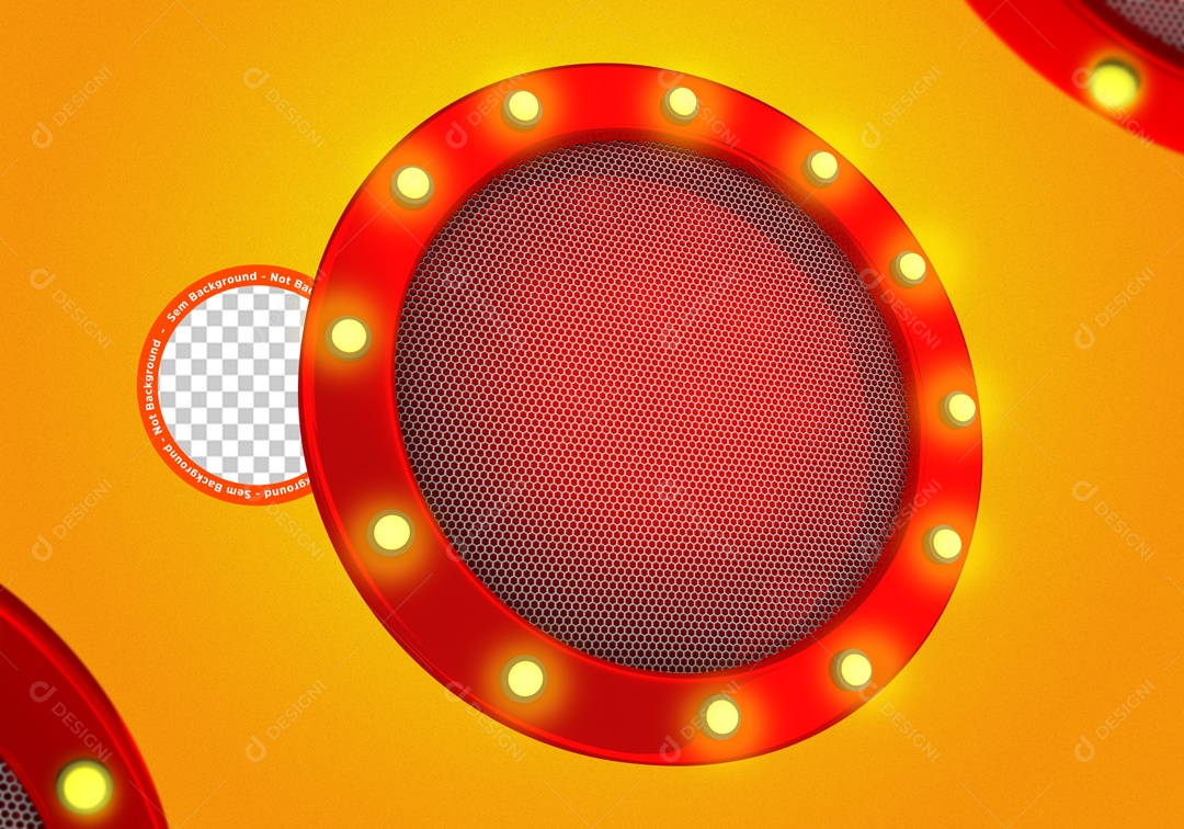 Elemento 3D Circulo Vermelho Luz Para Composição PSD