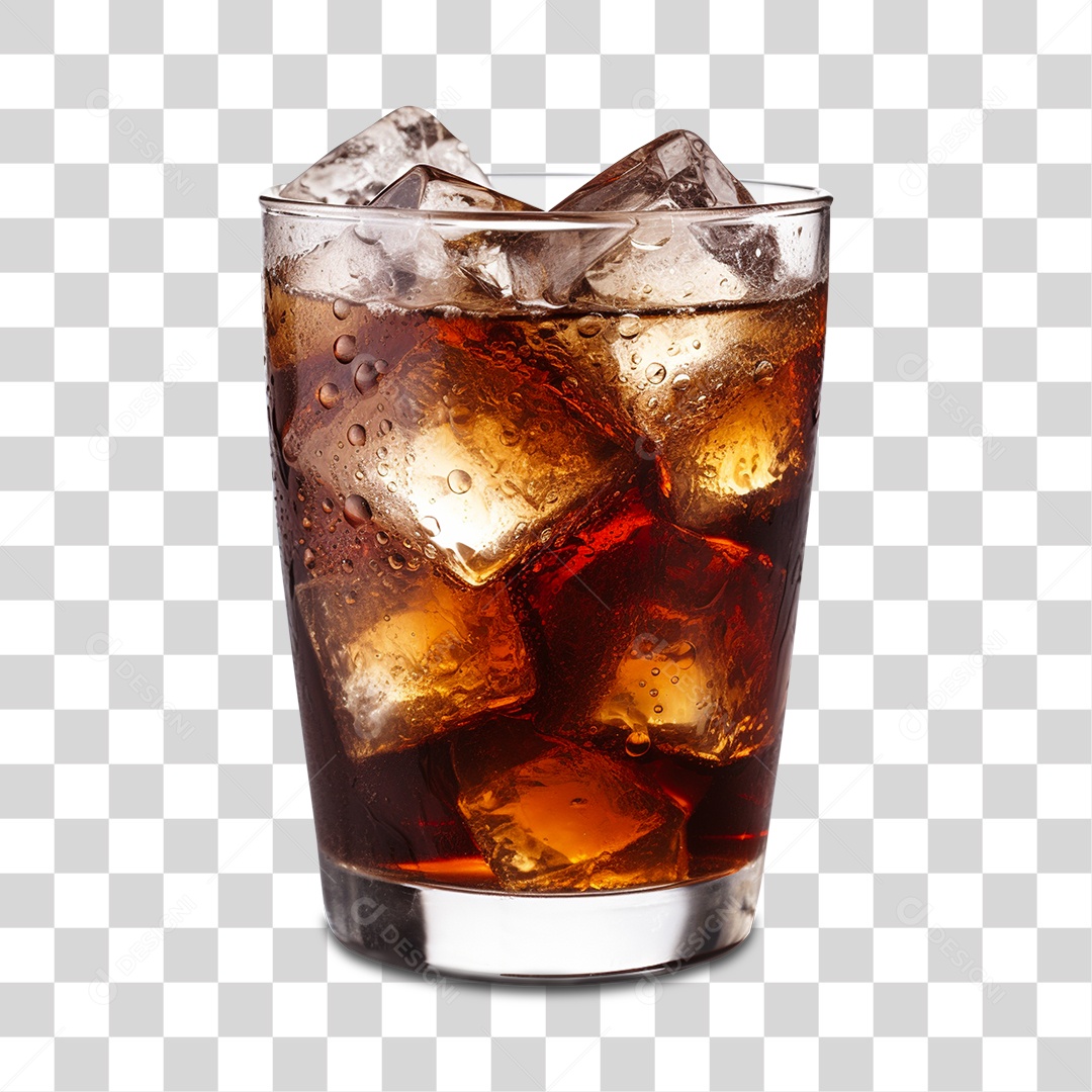 Copo de Coca Com Gelo PNG Transparente
