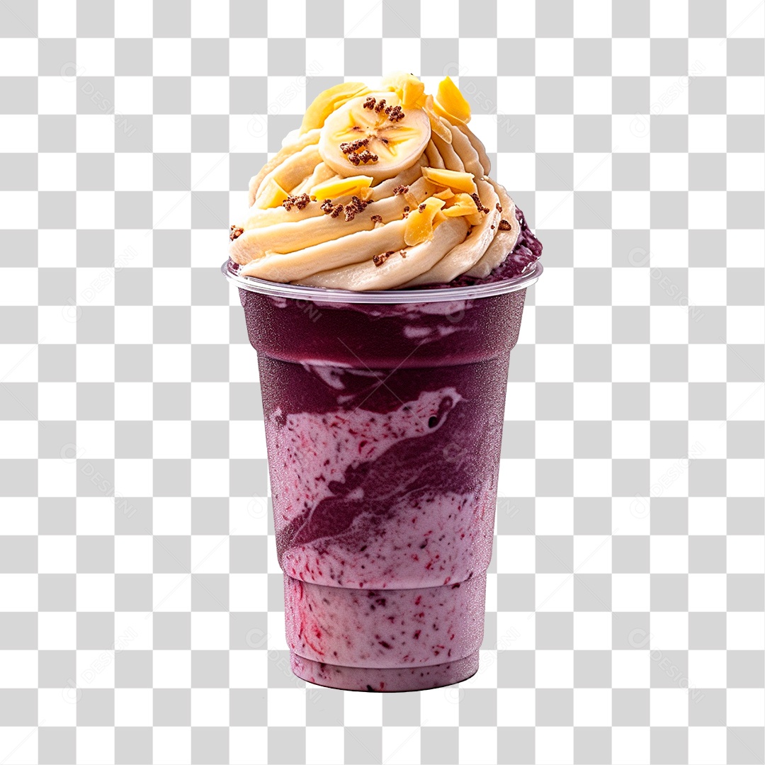 Copo de Açaí Com Banana PNG Transparente