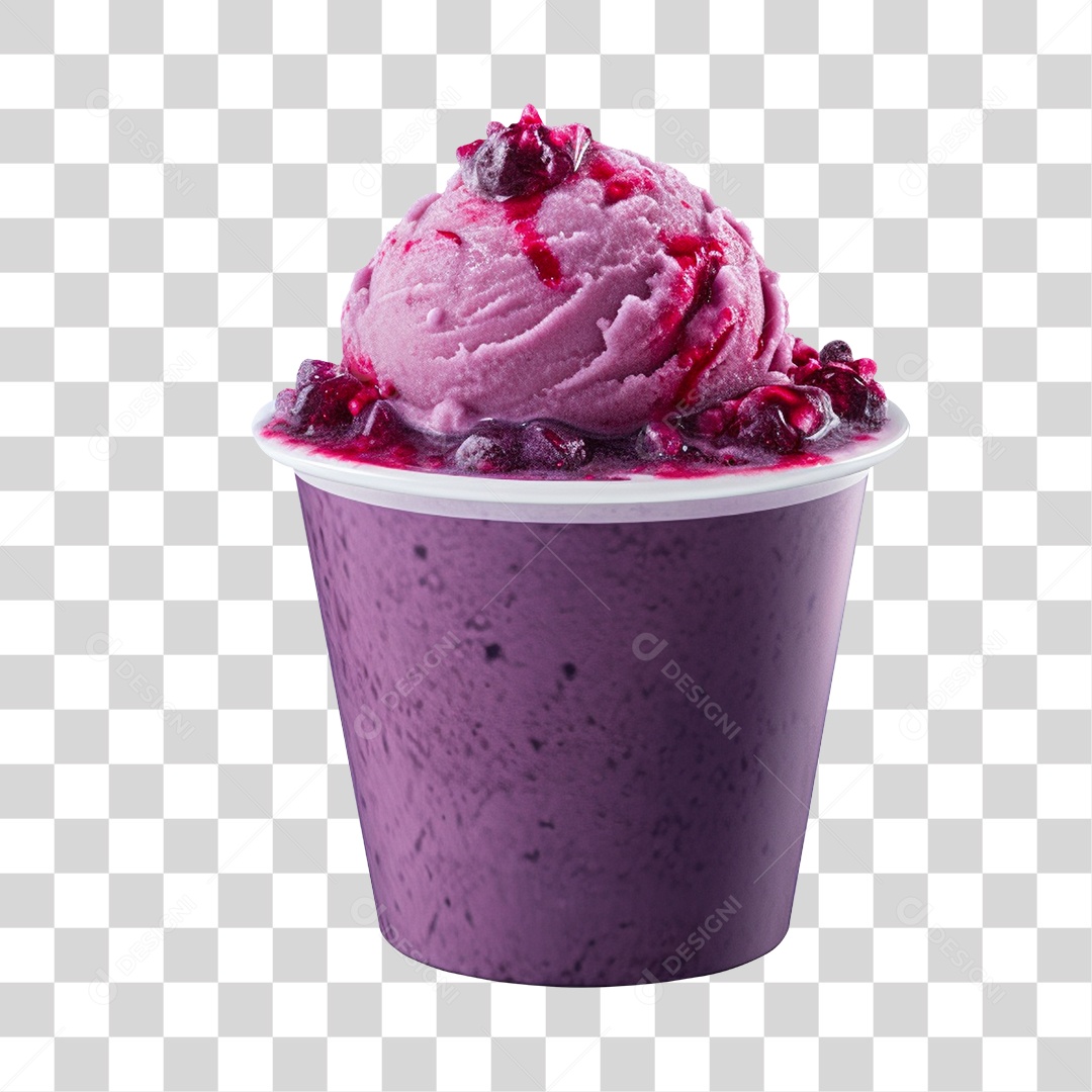 Copo de Sorvete Com Açaí PNG Transparente