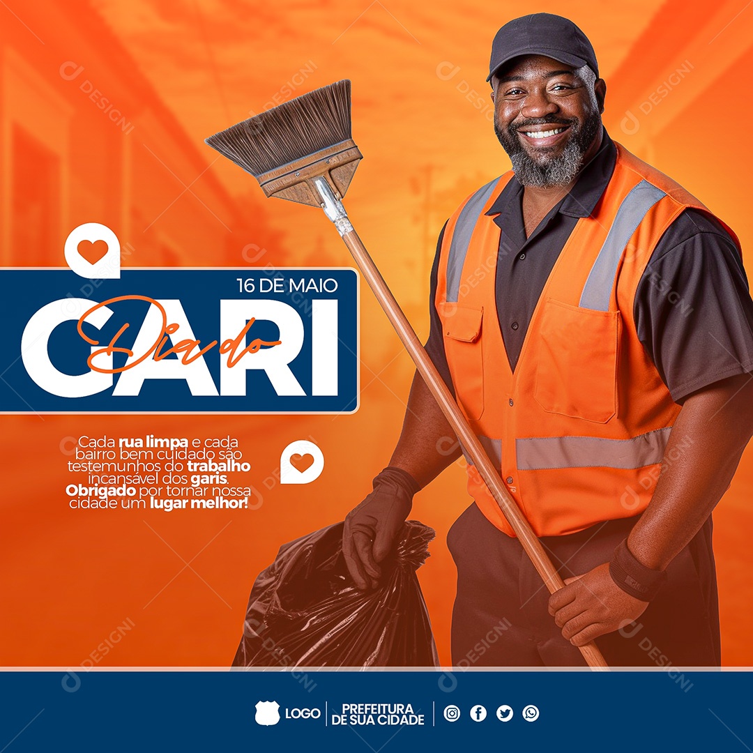 Dia do Gari 16 de Maio Social Media PSD Editável