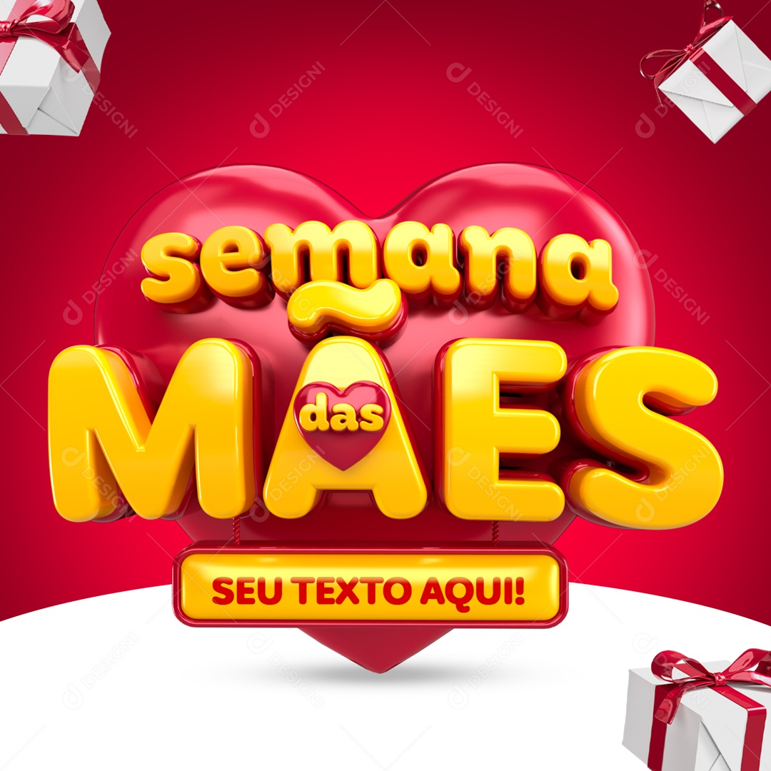 Selo 3D Semana Das Mães Para Composição PSD