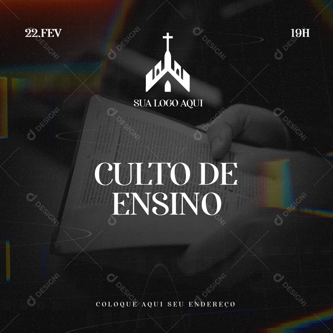 Social Media Culto De Ensino PSD Editavel