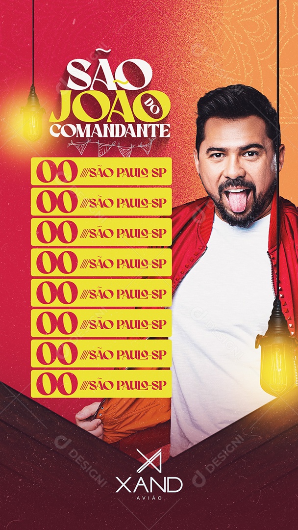 Story Flyer São João do Comandante Xand Avião Social Media PSD Editável