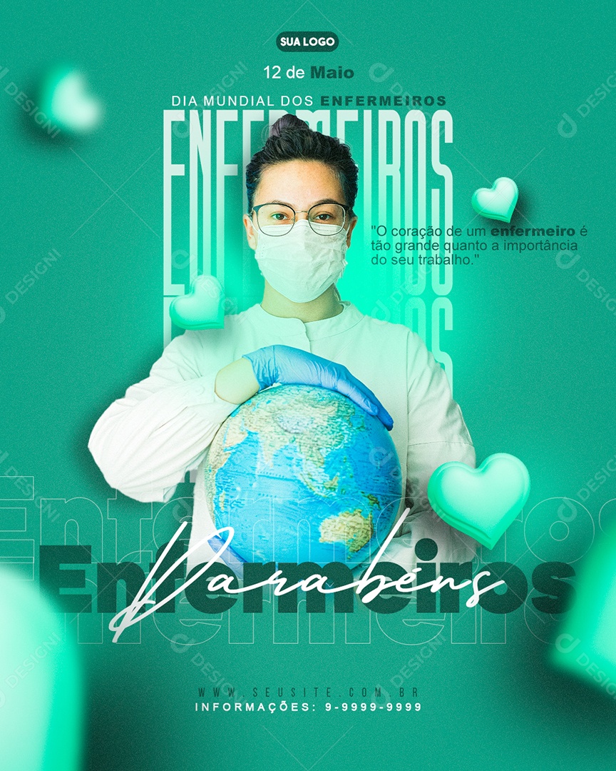 Parabéns Dia Mundial Do Enfermeiro Social Media PSD Editável