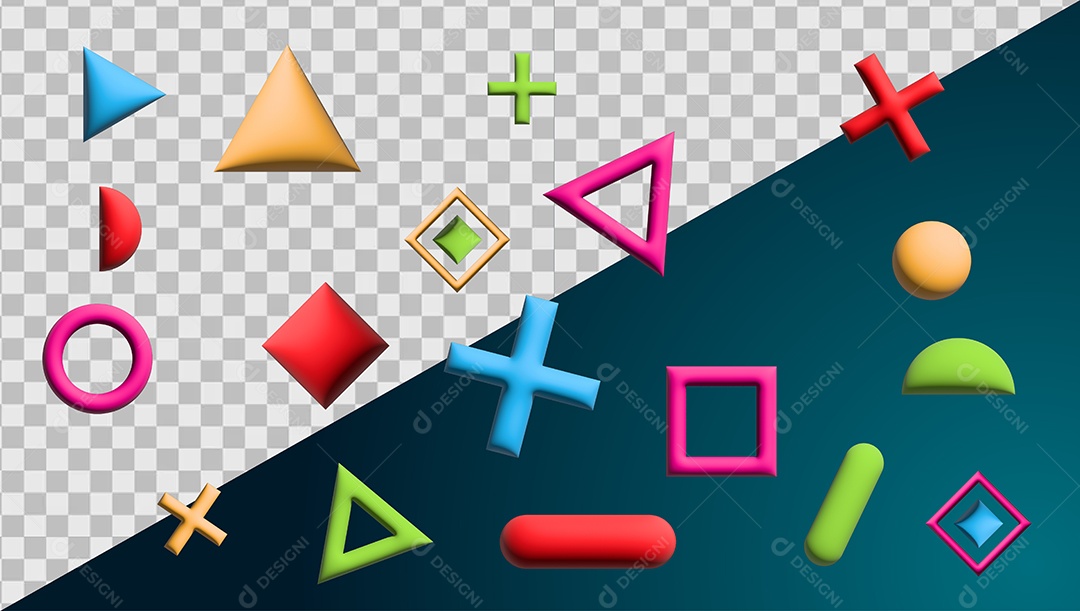 Conjunto de Elementos 3D AI + EPS Editável