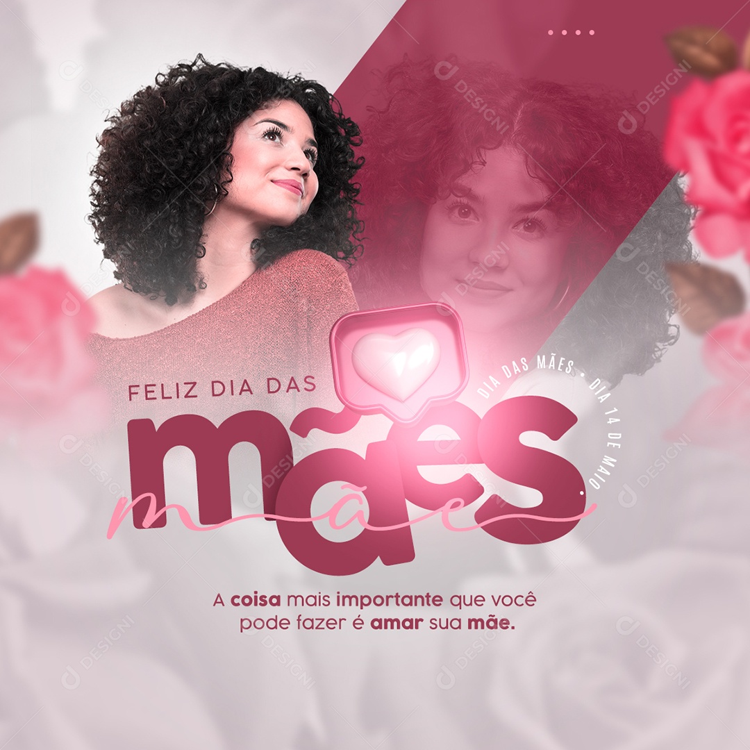 Feliz Dia Das Mães Fazer E Amar Social Media PSD Editavel