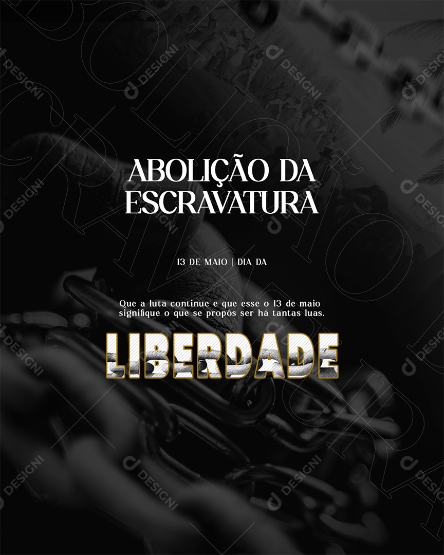 Social Media Dia da Abolição da Escravatura 13 De Maio PSD Editável