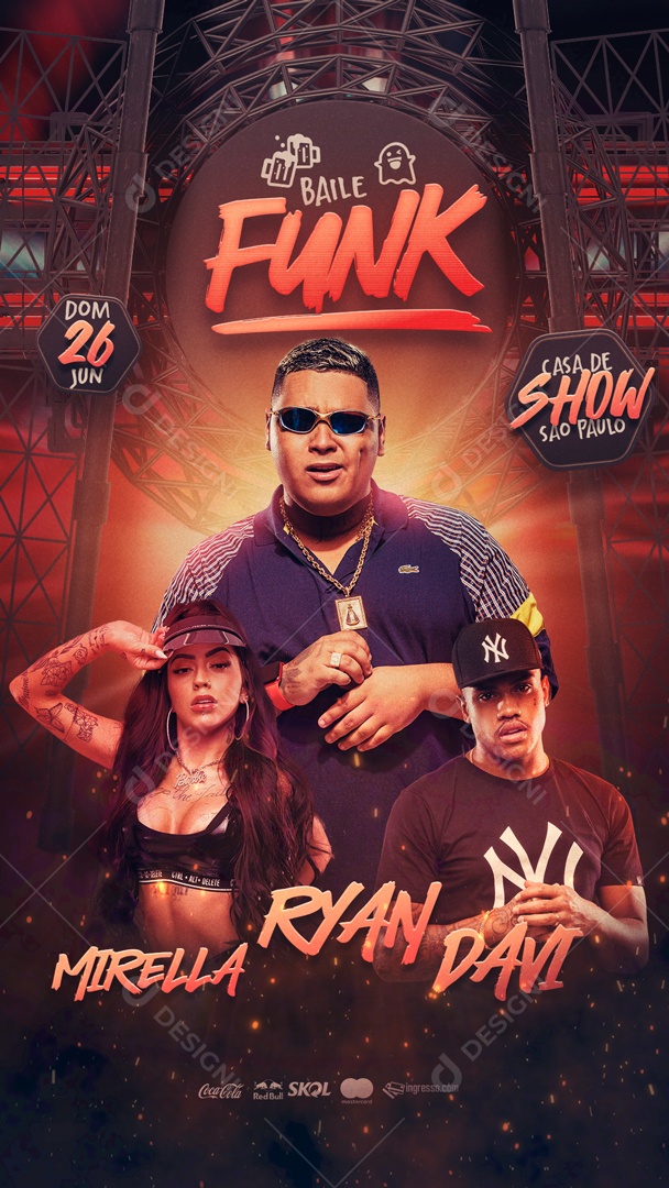 Story Flyer Baile Funk Social Media PSD Editável