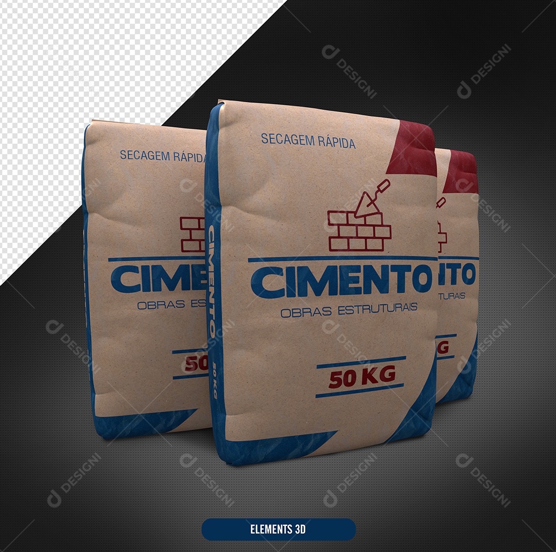 Sacos De Cimento Elemento 3D De Materiais De Construção PSD