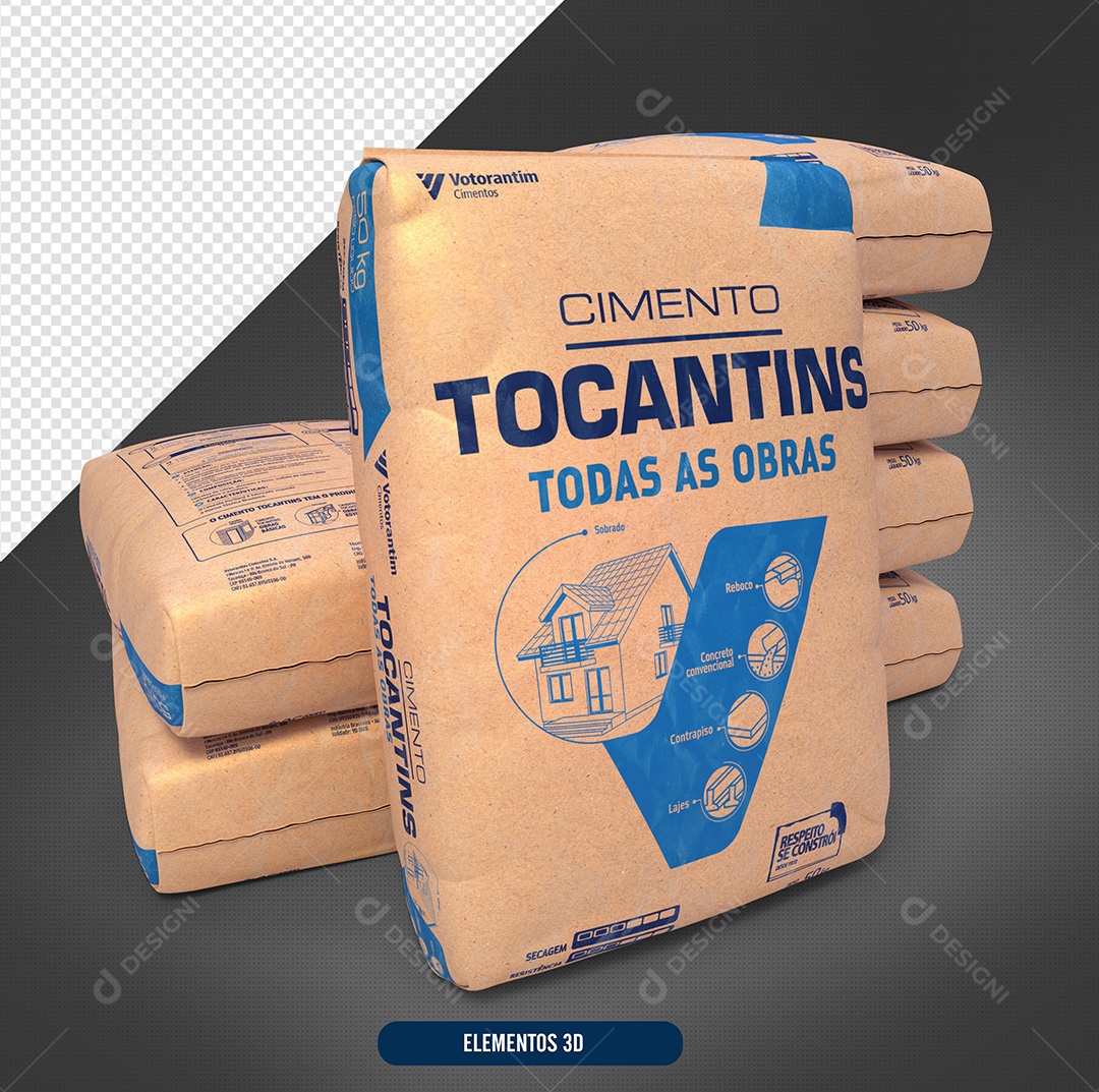 Sacos De Cimentos Elemento 3D De Materiais De Construção PSD