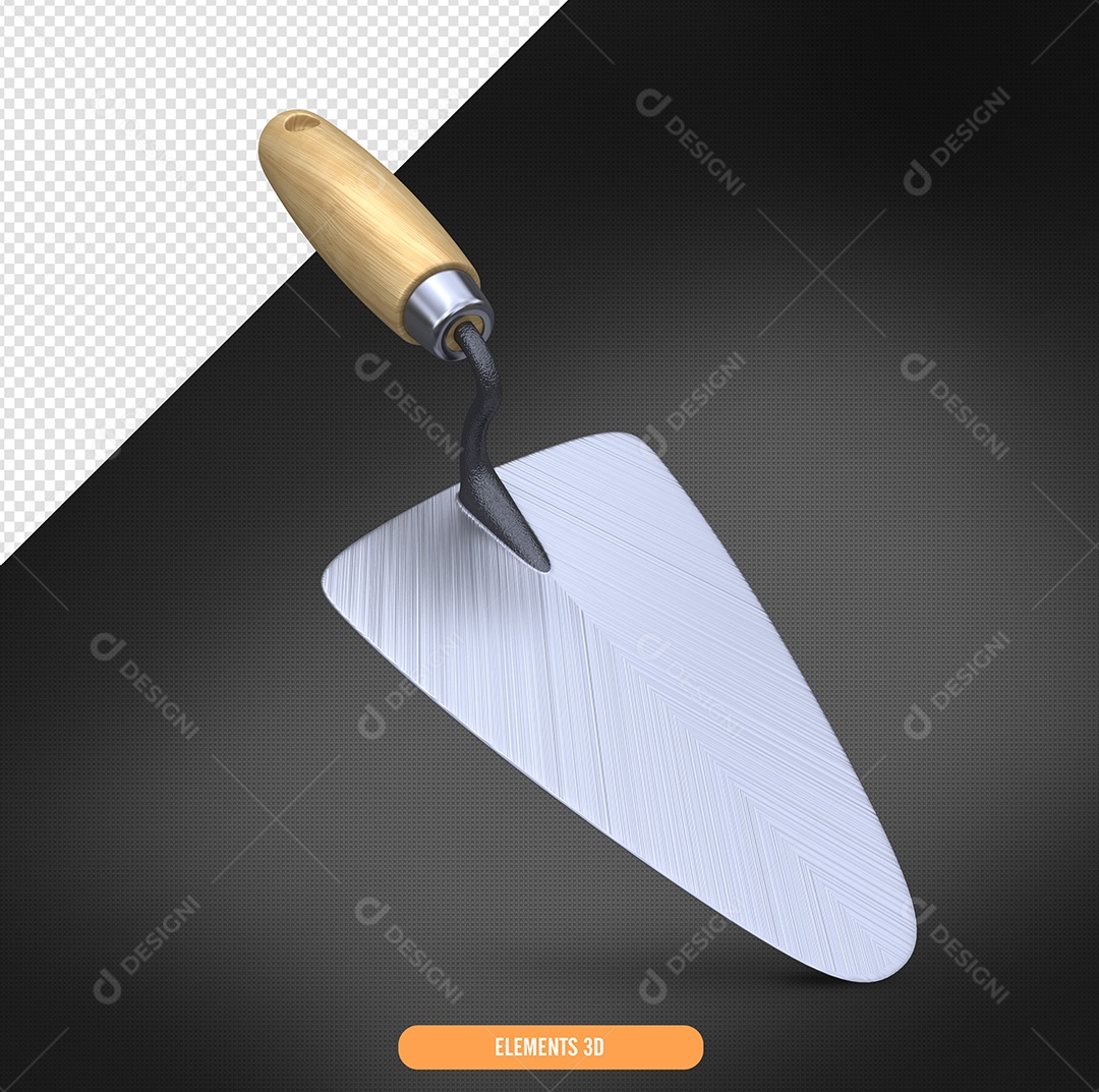 Colher De Pedreiro Elemento 3D De Materiais De Construção Para Composição PSD