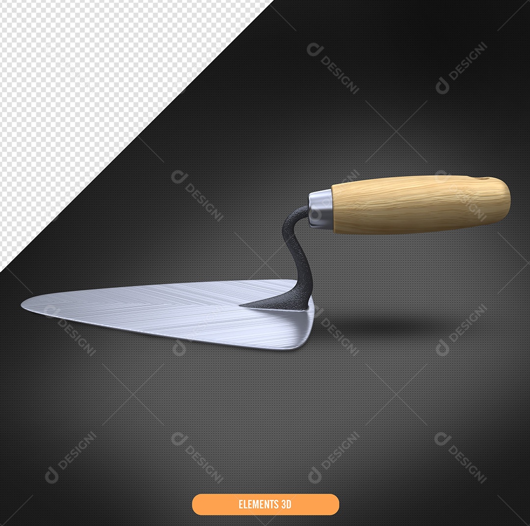 Colher De Pedreiro Elemento 3D De Materiais De Construção Para Composição PSD