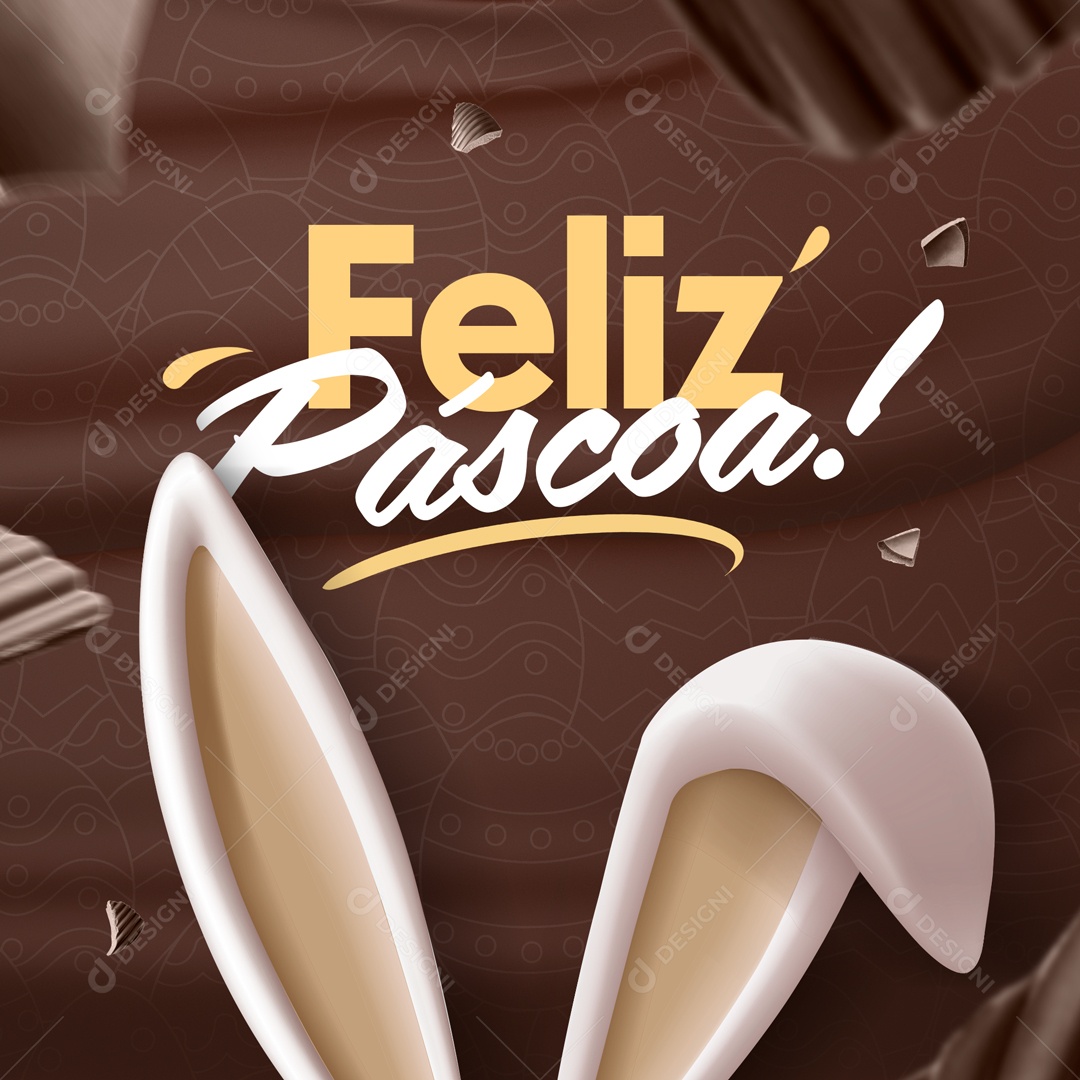 Social Media Feliz Páscoa PSD Editável