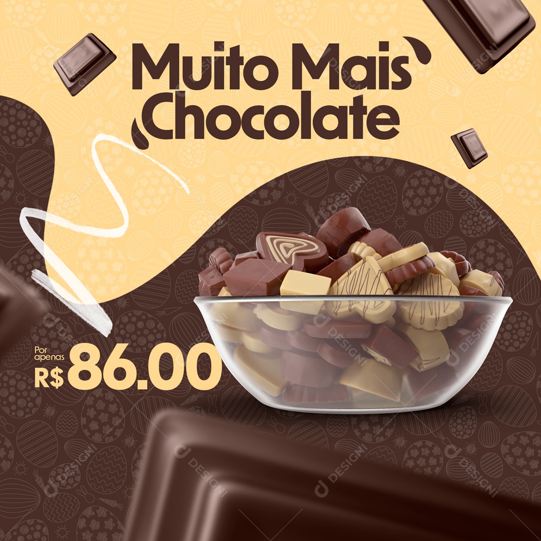 Social Media Muito Mais Chocolate Páscoa PSD Editavel