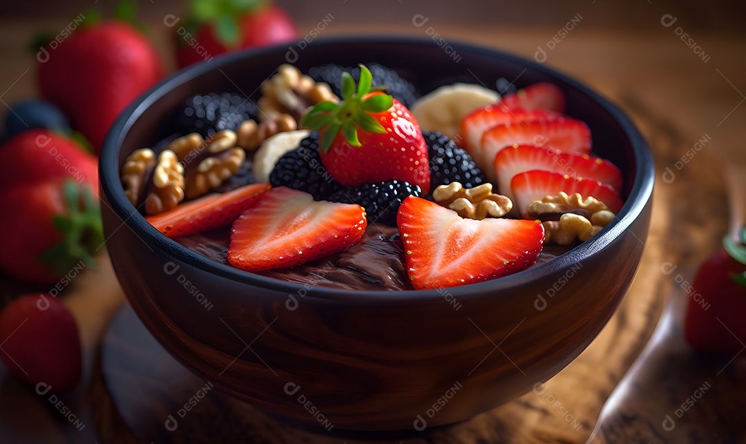 Deliciosa Tigela de açaí sobre uma mesa