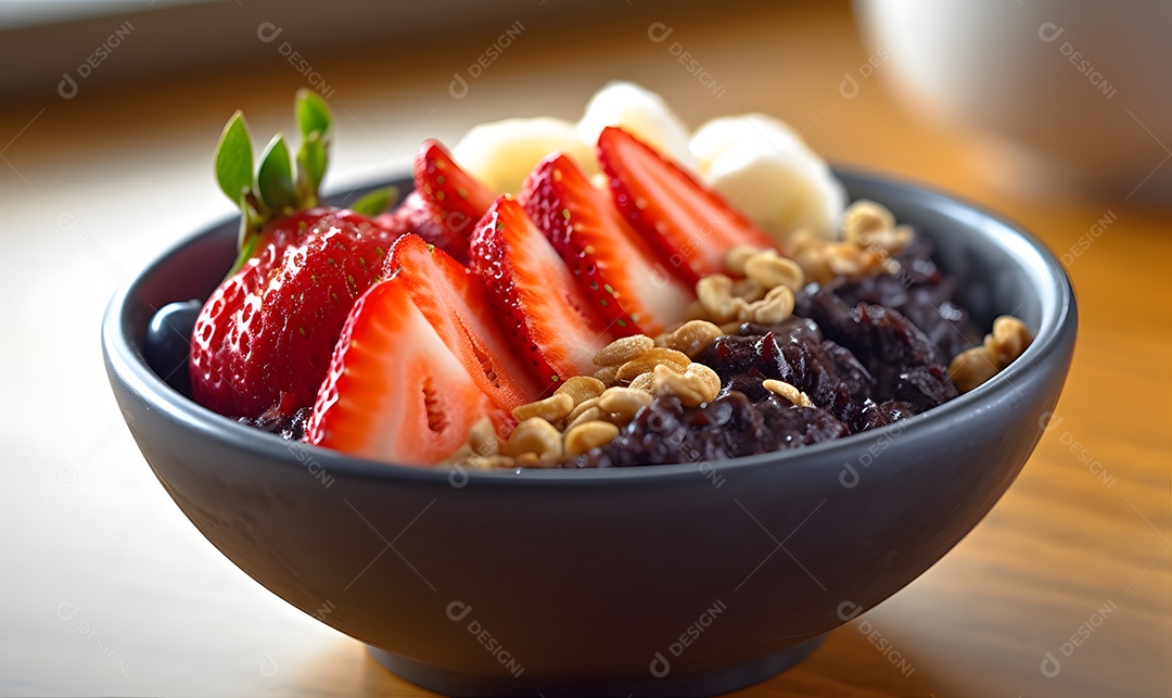 Deliciosa Tigela de açaí sobre uma mesa