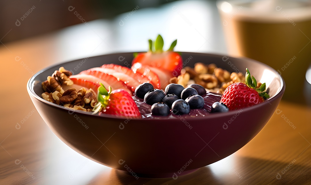 Deliciosa Tigela de açaí sobre uma mesa