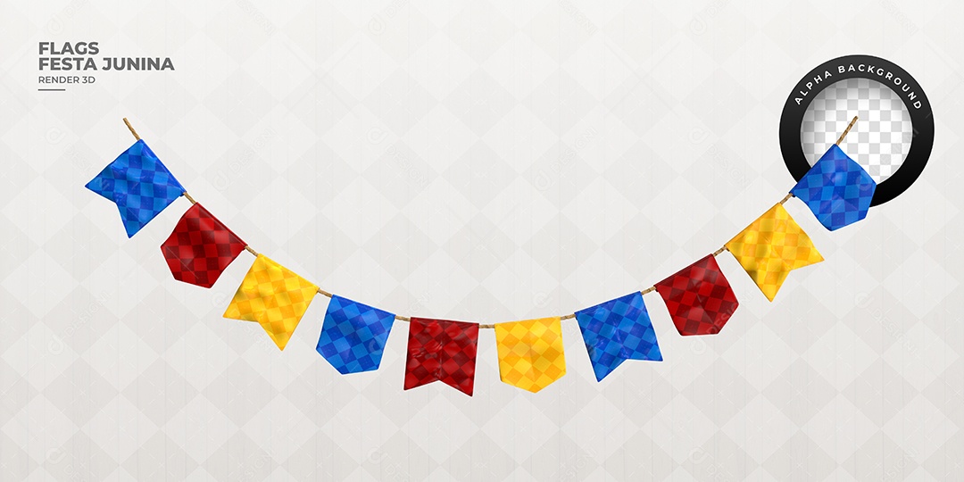 3D Element for Composition of Saint John's Flags PSD