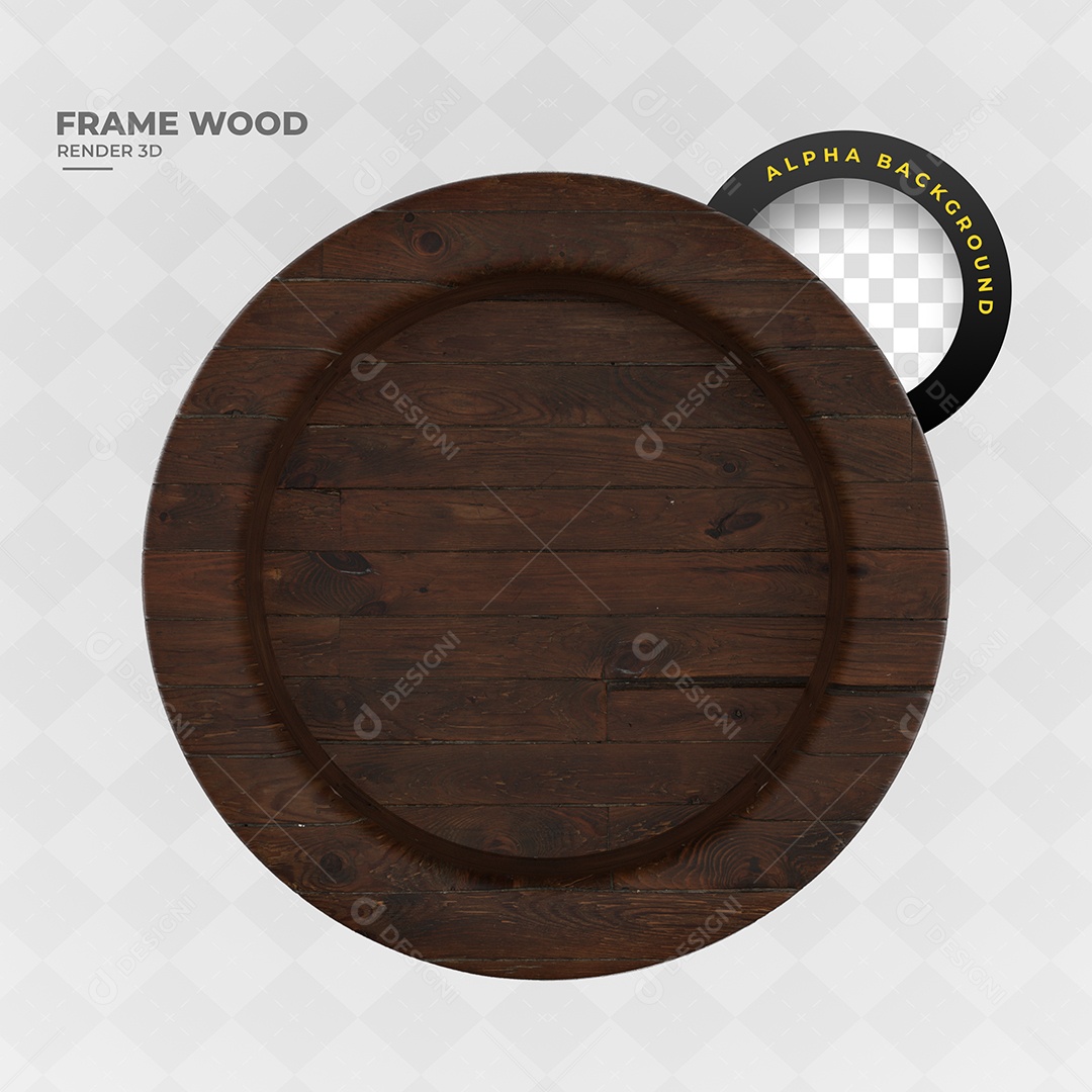 Elemento 3D Para Composição Moldura de Madeira de São João PSD