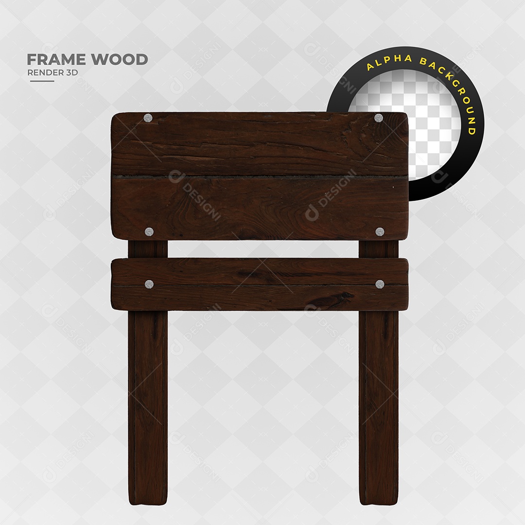 Elemento 3D Para Composição Placa de Madeira de São João PSD