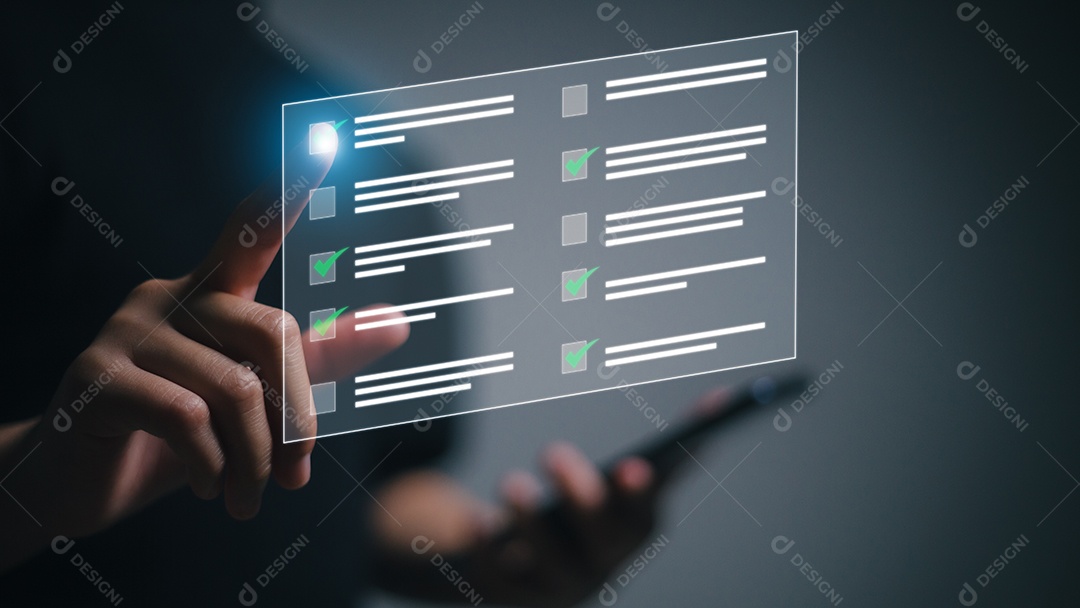 Responda ao conceito de perguntas do teste. As empresárias marcam uma avaliação, questionário, avaliação, exame