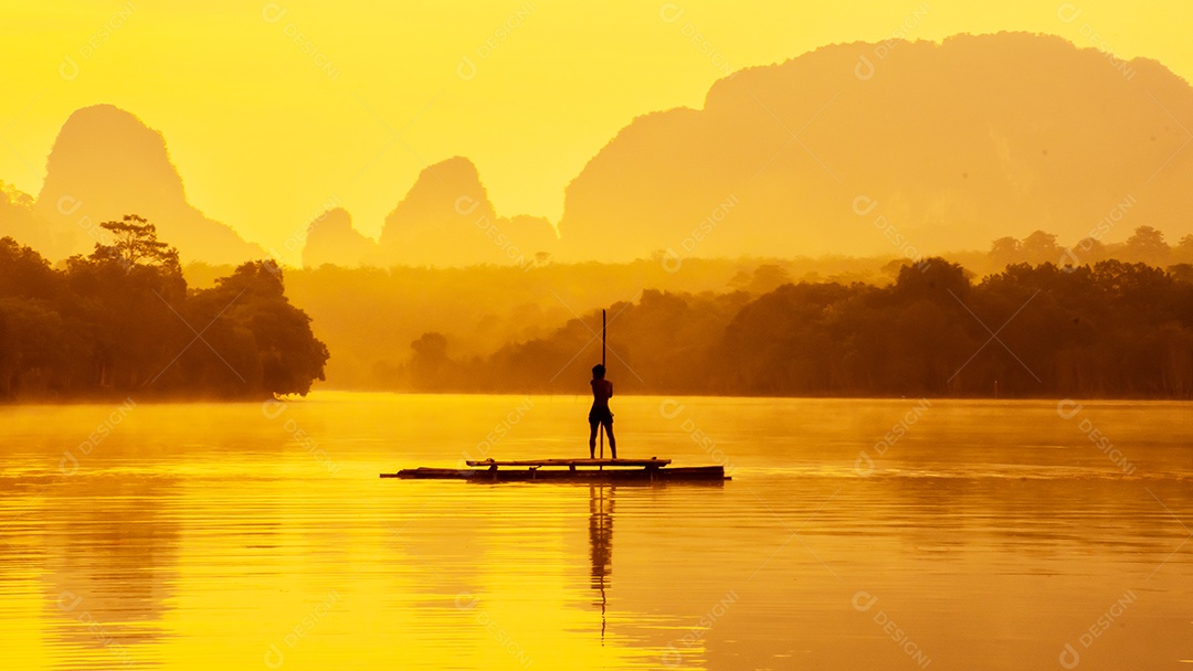 Paisagem Natureza Vista do Lago Nong Thale em Krabi Tailândia