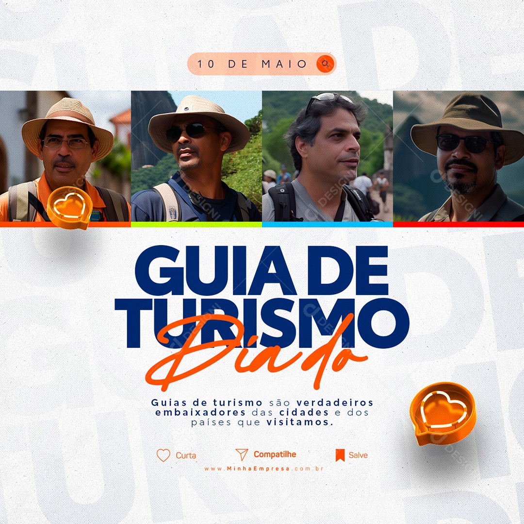 Conhecer Um Lugar Novo é Bom Dia Do Guia De Turismo Social Media PSD Editável