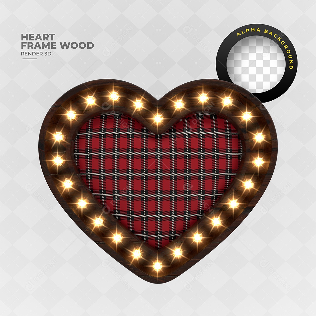 Elemento 3D Para Composição Coração de São João PSD