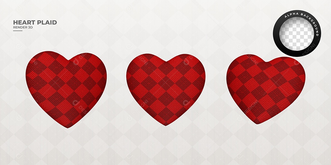 Elemento 3D Para Composição Corações de São João PSD