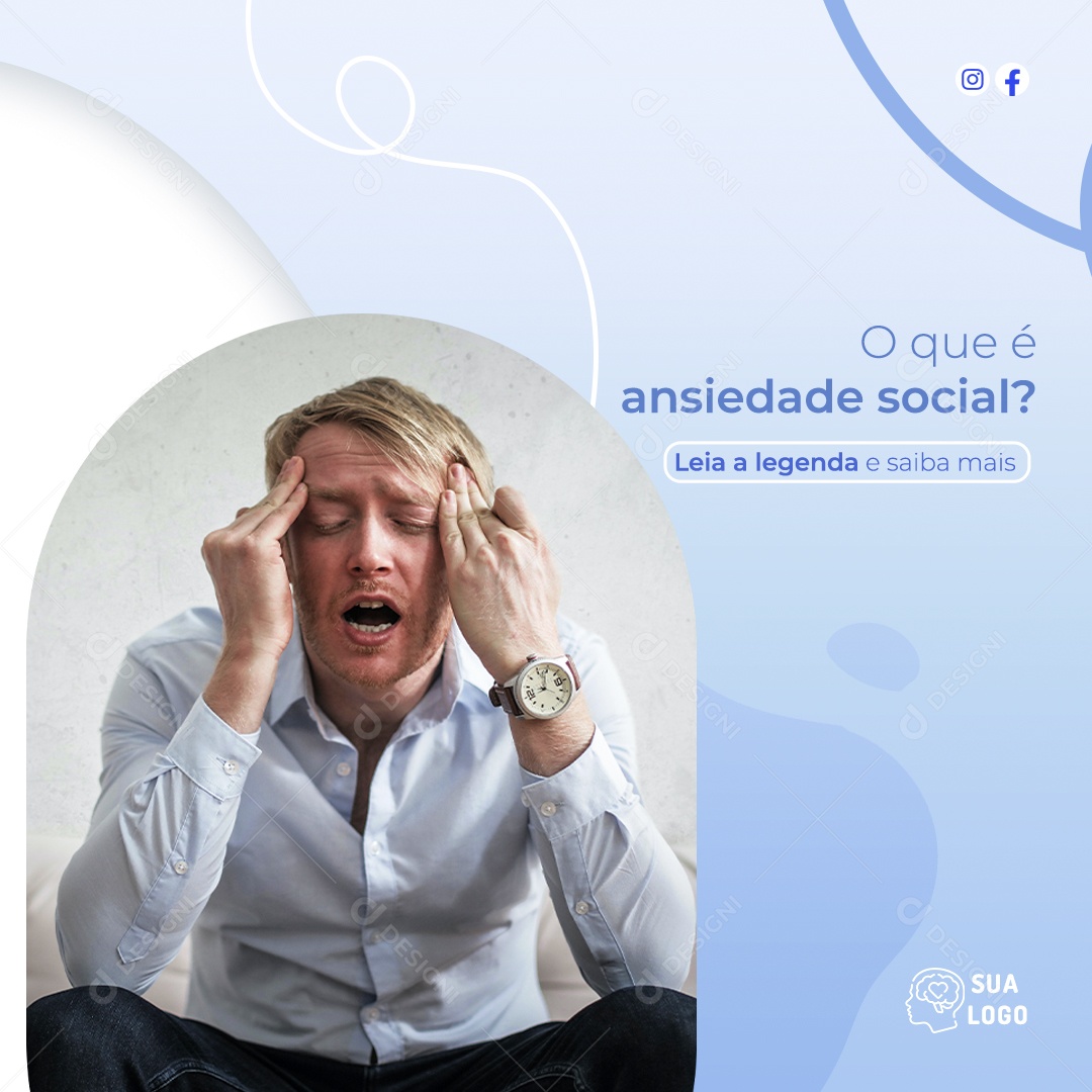 Social Media Ansiedade Social PSD Editavel