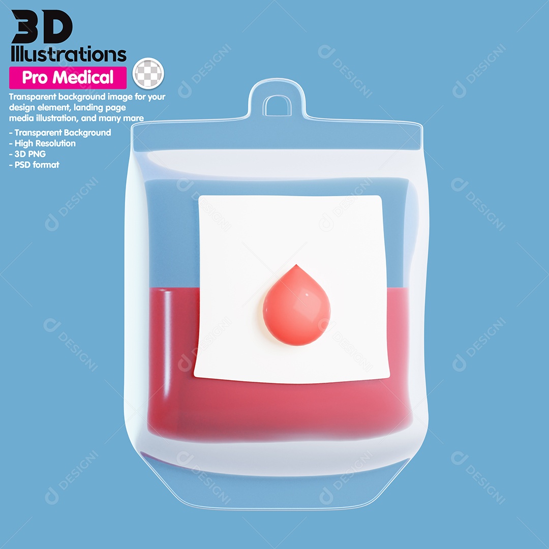 Bolsa De Sangue Elemento 3D Para Composição PSD