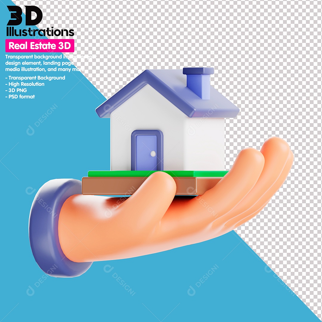 Casa De Hipoteca Elemento 3D Para Composição PSD