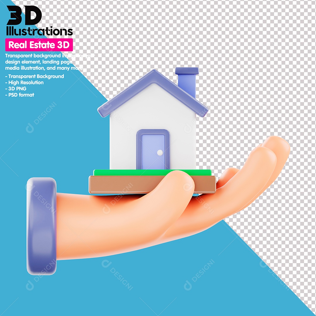 Casa De Hipoteca Elemento 3D Para Composição PSD