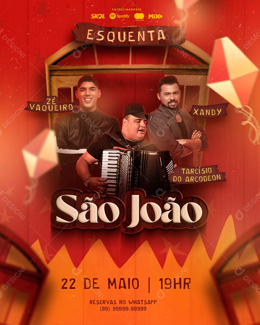 Social Media Flyer Feed Esquenta São João PSD Editável