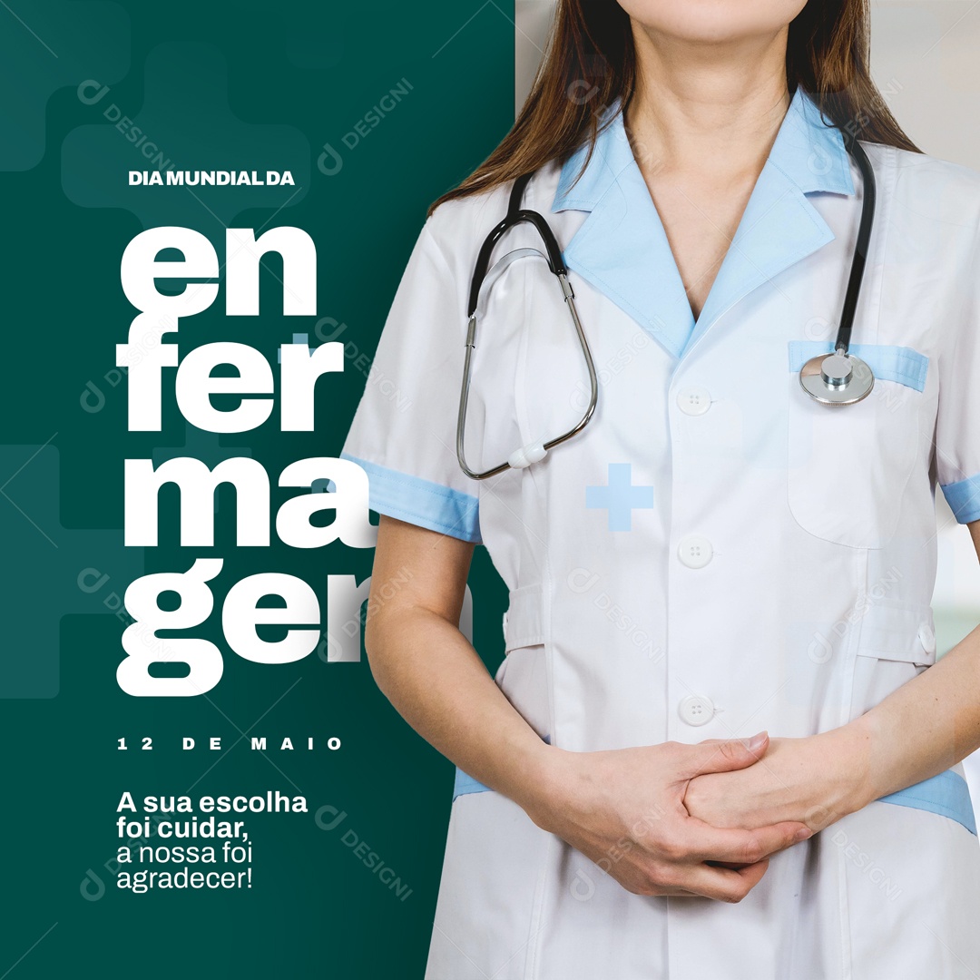 Dia Mundial da Enfermagem 12 de Maio Social Media PSD Editável