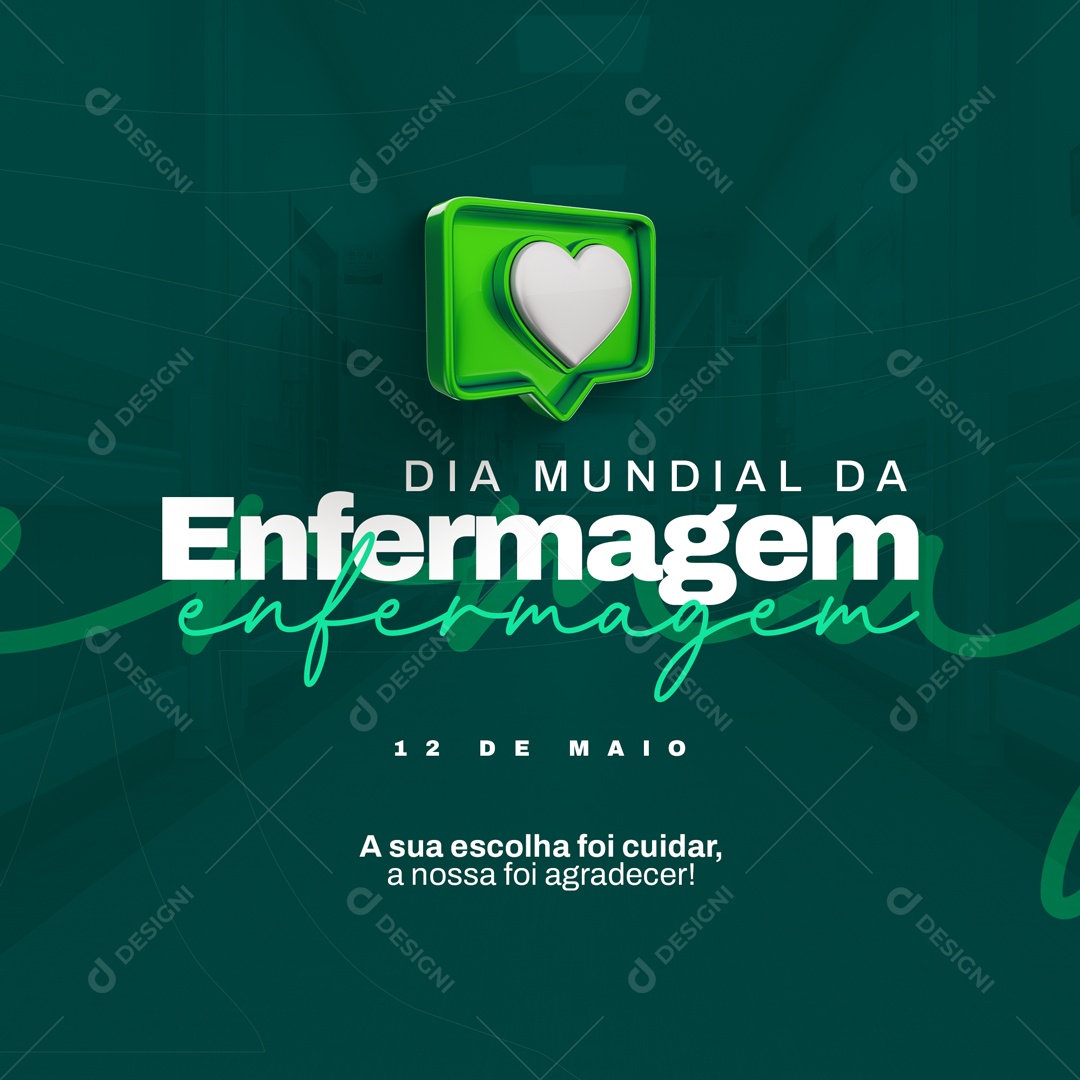 Dia Mundial da Enfermagem 12 de Maio Social Media PSD Editável