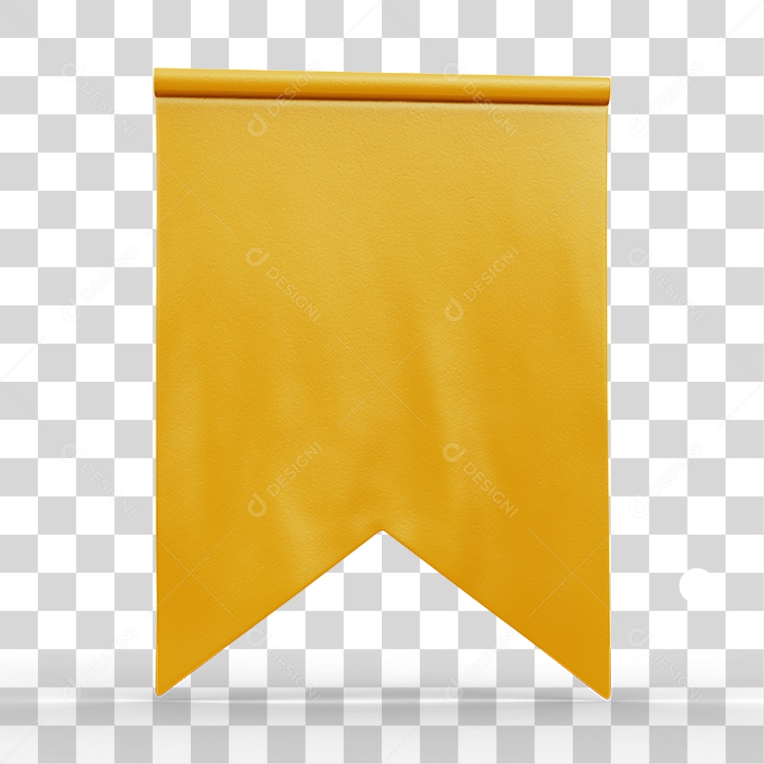 Elemento 3D Bandeira De São João Dourado Para Composição PNG Transparente