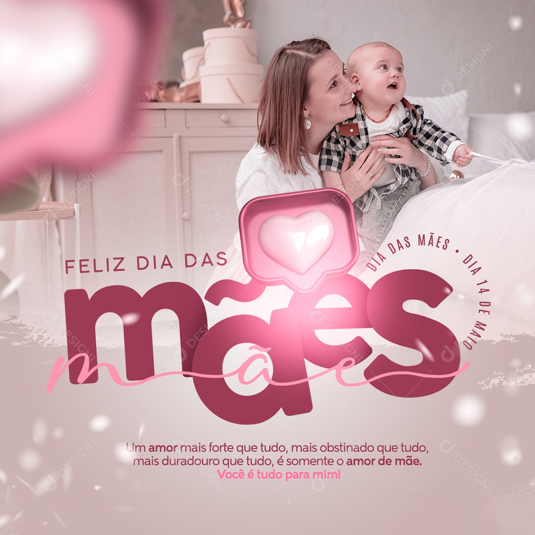 Social Media Feliz Dia Das Mães Um Amor Mais Que Tudo PSD Editavel