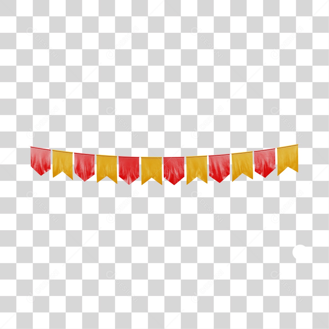 Bandeirinhas De São João Elemento 3D PNG Transparente