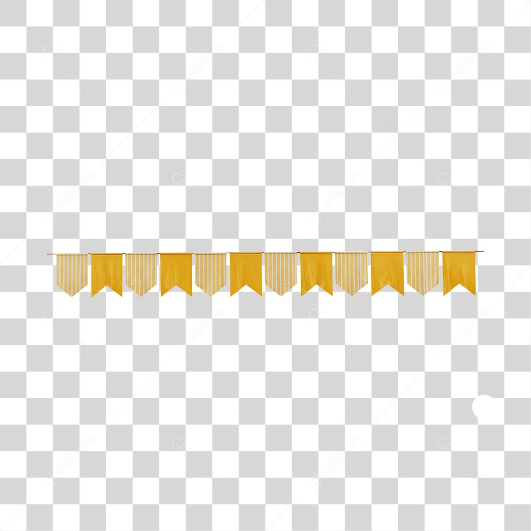 Elemento 3D Bandeirinhas De São João PNG Transparente