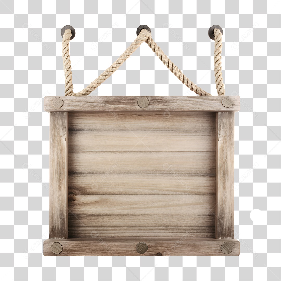 Elemento 3D Placa De Madeira De São João PNG Transparente