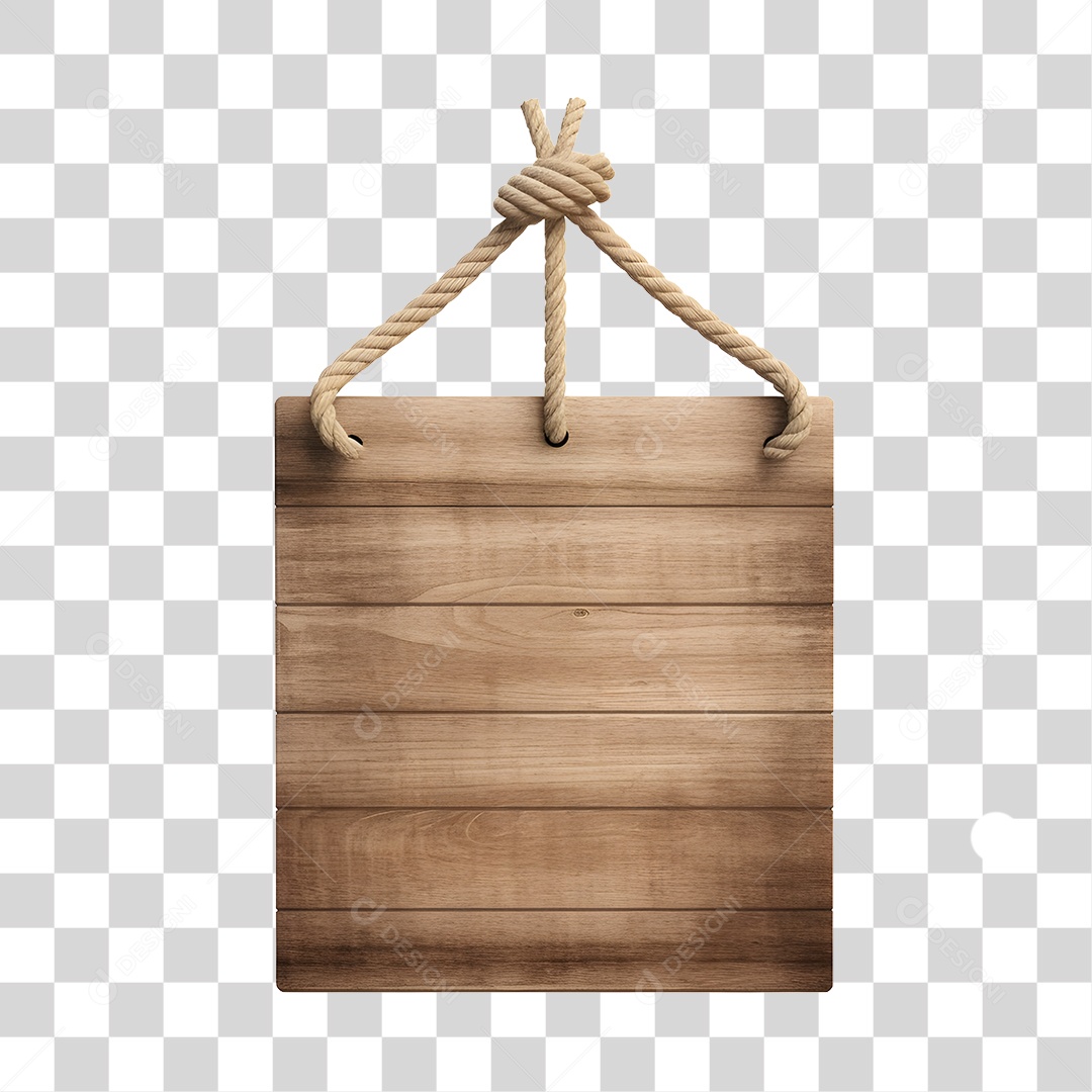 Elemento 3D Placa De Madeira Para Composição PNG Transparente
