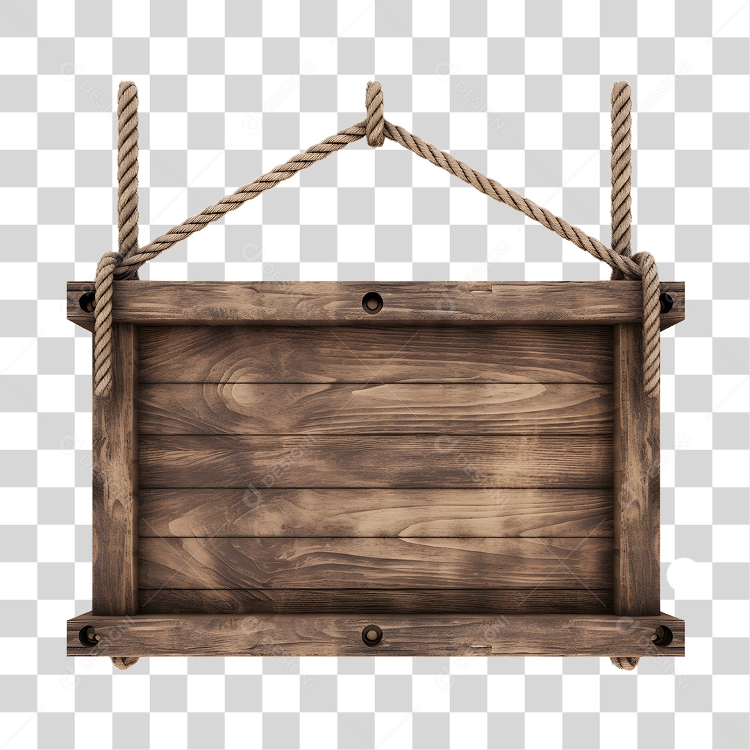 Elemento 3D Placa De Madeira Para Composição PNG Transparente