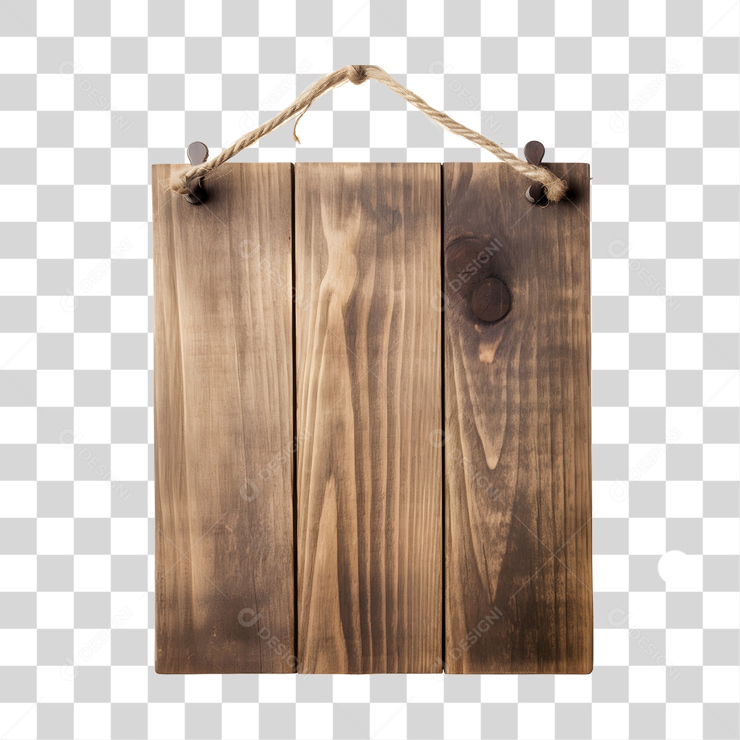 Elemento 3D Placa De Madeira Para Composição PNG Transparente