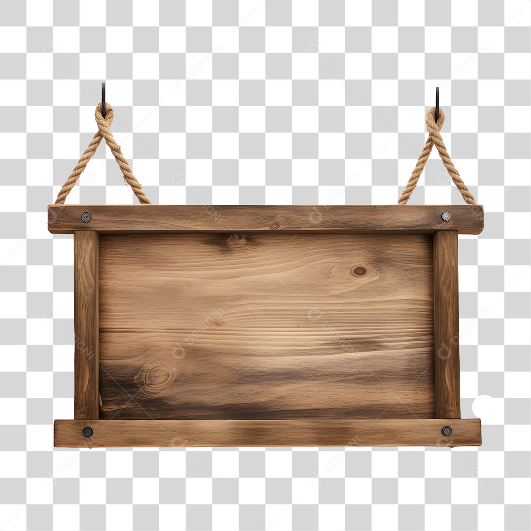 Elemento 3D Placa De Madeira Para Composição PNG Transparente