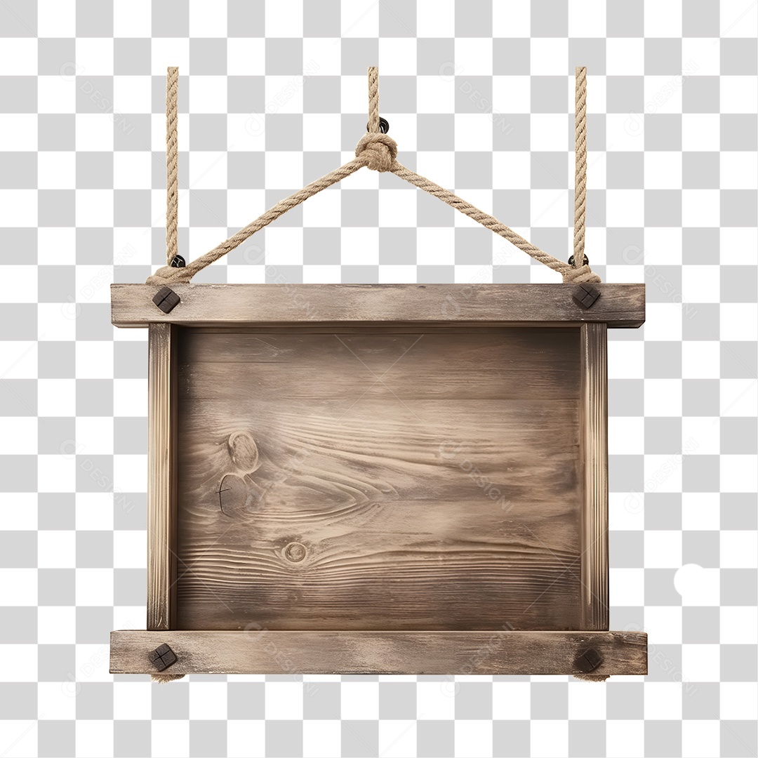 Elemento 3D Placa De Madeira Para Composição PNG Transparente