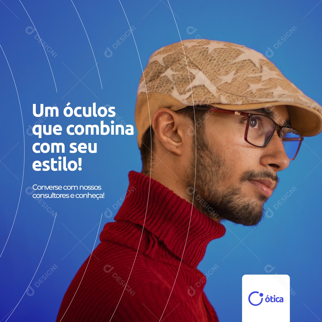 Um Óculos que Combina com Seu Estilo! Ótica Social Media PSD Editável